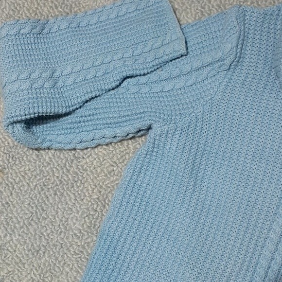 jeanne pierre Cotton sweater blue cowl turtleneck m medium top vintage - Picture 5 of 6